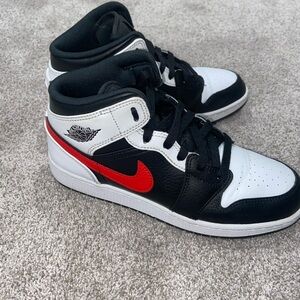 Jordan Kids Sneakers in Black, White, and Red